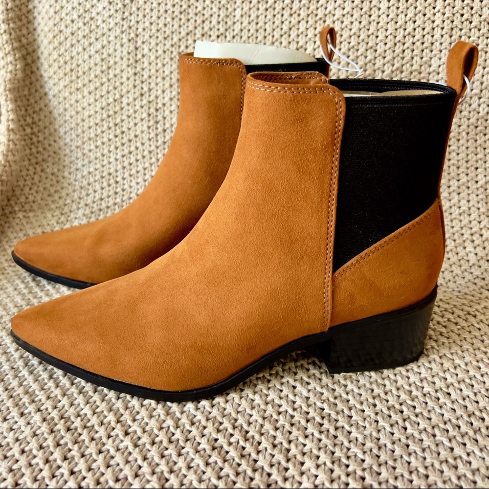 Women’s Gwen Low Shaft Heeled Boots - A New DayTM Cognac Size 8